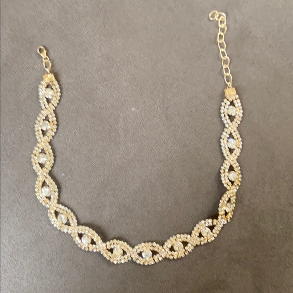 Frazier sterling rhinestone evil eye choker